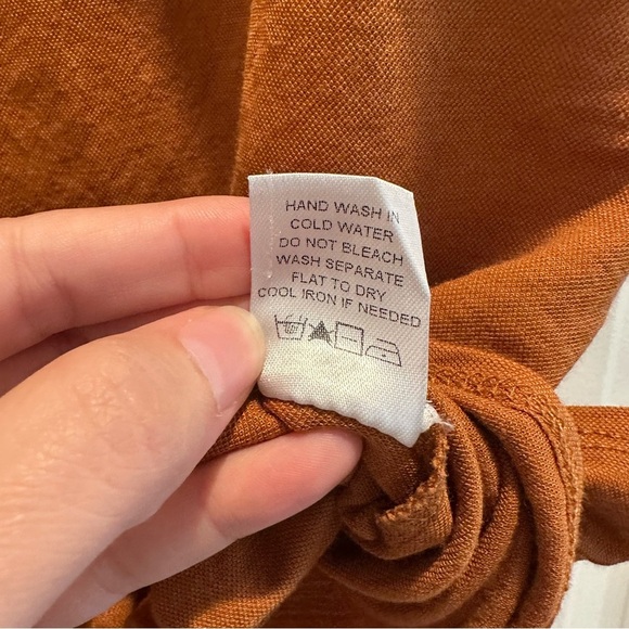 Emelia Rust Tie-Front Ruffle Tank Top - Picture 4 of 6